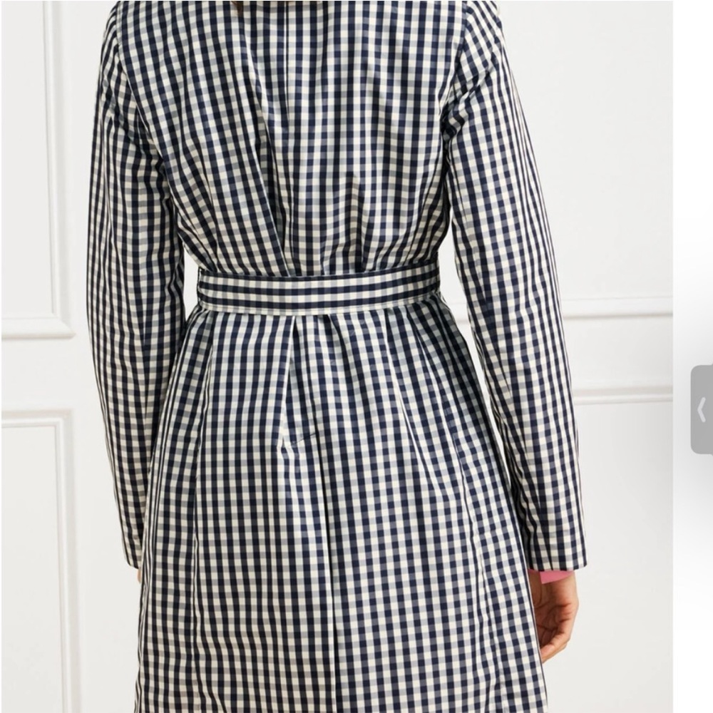 NWT Talbots Mac Black White Gingham Belted Weather Resistant Trench Coat - 6 - Picture 15 of 15